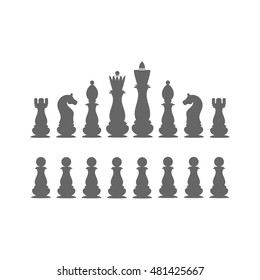 Icons chess pieces. Chess set. The king, queen, bishop, rook knight pawn Vector