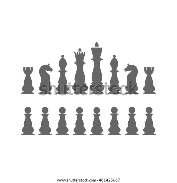 Icons Chess Pieces Chess Set King vector de stock (libre de regalías