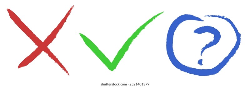 Icons to choose from. Make a choice. A set of tick and cross buttons. ESP 10.
