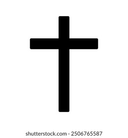 Icons of christian symbols, christian religion, cross isolated on white background. Vector illustration