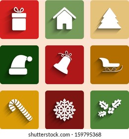  icons with Christmas items. 