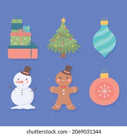 iconos de los árboles y bolas de navidad