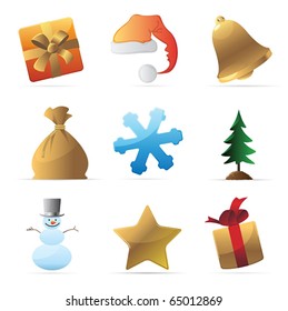 Icons for Christmas. Vector illustration.