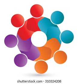 icons in circle - vector concept engagement, togetherness, social media community, leader & leadership, unity, friendship.