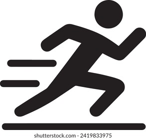The icon's clear, minimalist style ensures it's versatile for digital or print mediums, perfect for sports teams, track and field events, personal training services, or health and wellness workshops.