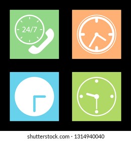Icons for clock and time, vector illustration in flat, EPS10.