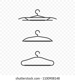 Icons of clothes hangers. Vector on a transparent background.