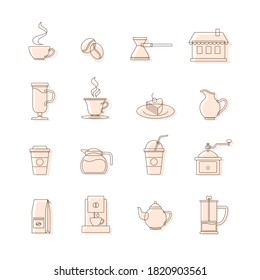 Icons for coffee houses and tea houses