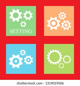 Icons for cogwheel, engineering, gears, vector illustration in flat, EPS10.