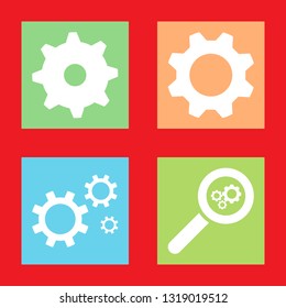 Icons for cogwheel, engineering, gears, vector illustration in flat, EPS10.