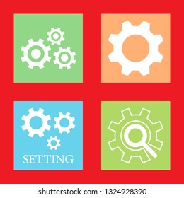 Icons for cogwheel, vector illustration in flat, EPS10. 