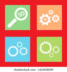 Icons for cogwheel, vector illustration in flat, EPS10. 