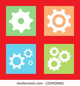 Icons for cogwheel, vector illustration in flat, EPS10. 