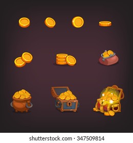 Icons coins for the game interface