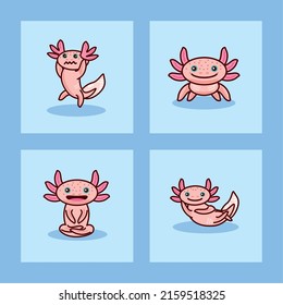 icons collection axolotl vector design