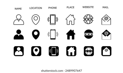 Icons collection for business cards
,flyers,banner. concact icons set,golden icons set