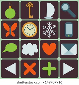 Icons collection flat design style