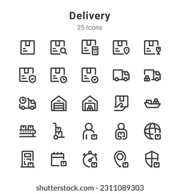 Icons collection on delivery and related topic