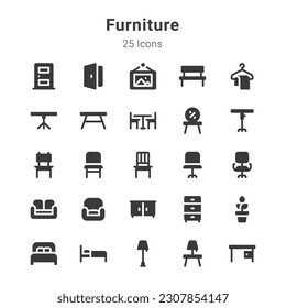 Icons collection on furniture and related topic