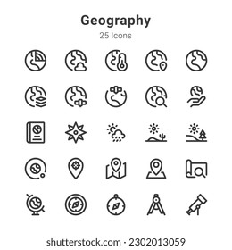 Icons collection on geography and related topic