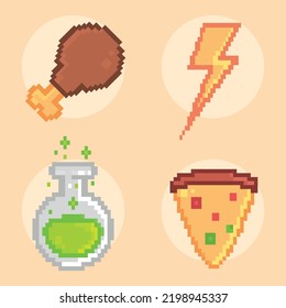 icons collection pixel art, design