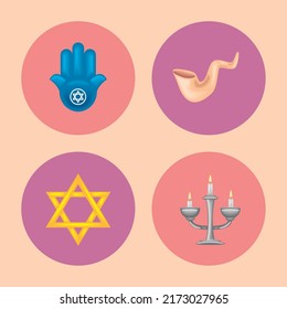 icons collection rosh hashanah design