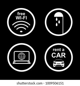 Icons collection template for hotel, hostel, motel or restaurant design