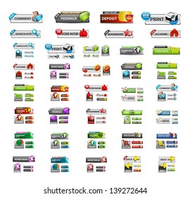 icons collection of vector icons and buttons for application and websites