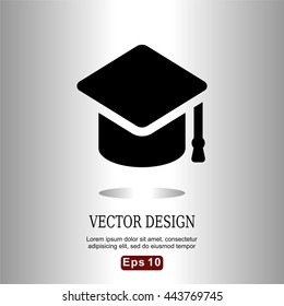 icons college graduation cap flat for Web, Mobile and business