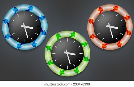 icons with color back light and watches