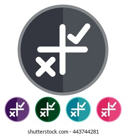 icons comparision table flat for Web, Mobile and business