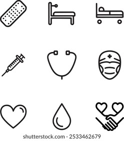 Icons for Comprehensive Medical Care in Healthcare