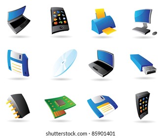 Icons for computer and devices. Vector illustration.