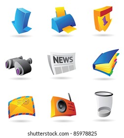 Icons for computer interface. Vector illustration.