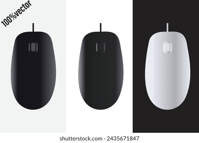 Icons for computer mice on a white background. Vector icon for a computer mouse