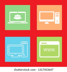 Icons for computer, PC, monitor, laptop , vector illustration in flat, EPS10.