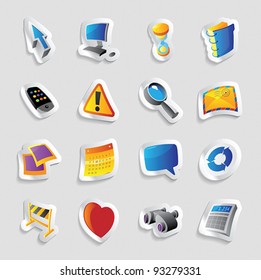 Icons for computer program and website interface. Vector illustration.