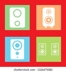 Icons for computer speakers, vector illustration in flat, EPS10.