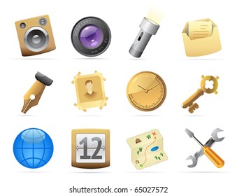 Icons for computer and website interface. Vector illustration.