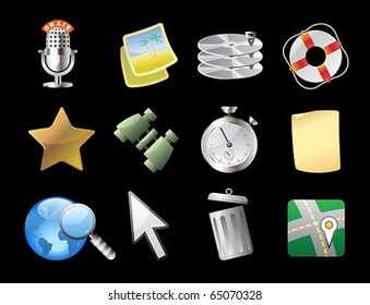 Icons for computer and website interface. Vector illustration.
