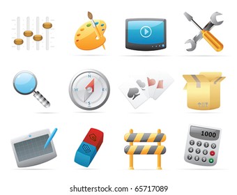 Icons for computer and website interface. Vector illustration.