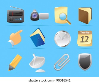 Icons for computer and website interface. Vector illustration.