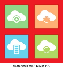 Icons for computing cloud, vector illustration in flat, EPS10. 