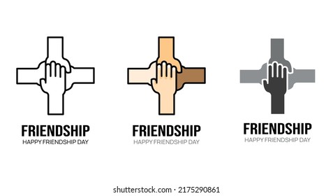 icons. concept hand of friendship and support signs. logo Vector illustration