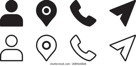 icons contact design Communication icon location line.