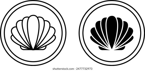 Icons Contains Shellfish. Black and White Vector Seafood Icons. Label for Food Packaging. Healthy Eating