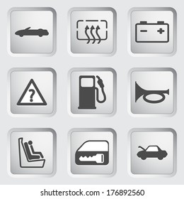 Icons for the control panel of the car 2. Vector illustration.