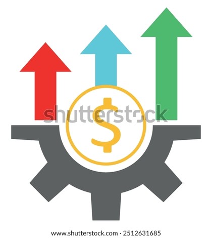 Icons for core elements of financial success, including strategic investments, optimized marketing, and business growth. These icons highlight efficiency and planning in driving profitability.