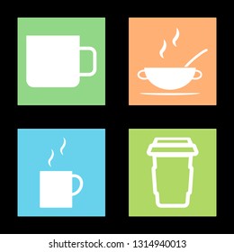 Icons for cup of coffee, vector illustration in flat, EPS10.