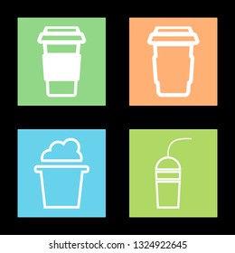 Icons for cup of coffee, vector illustration in flat, EPS10. 